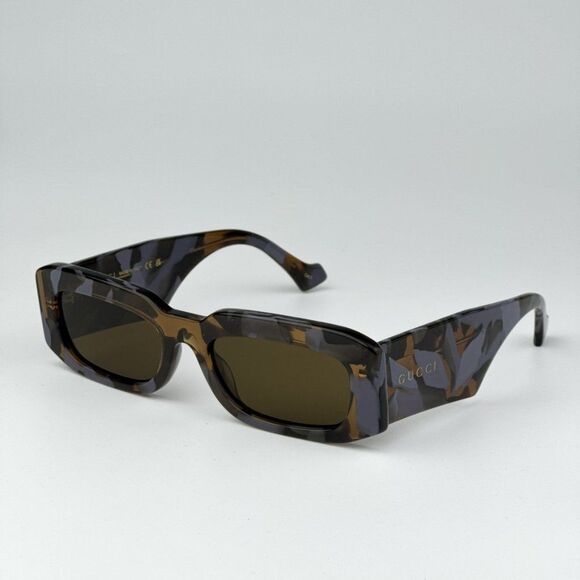 NEW Gucci GG1426S 003 Spotted Lilac Havana Brown Unisex Rectangle Sunglasses - Picture 1 of 10